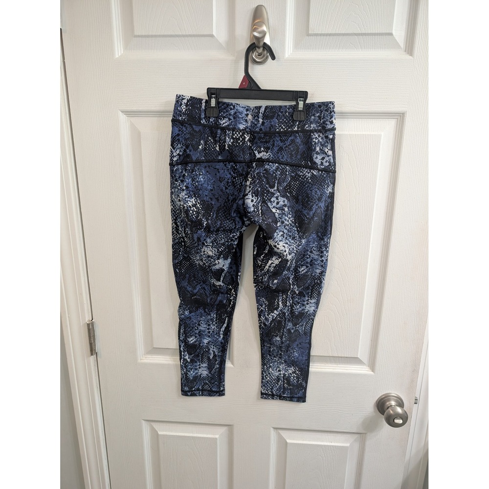 HPE Snakeskin‎ Leggings Women Blue Black Mesh Panel Activewear NWT - Size L - Picture 3 of 7